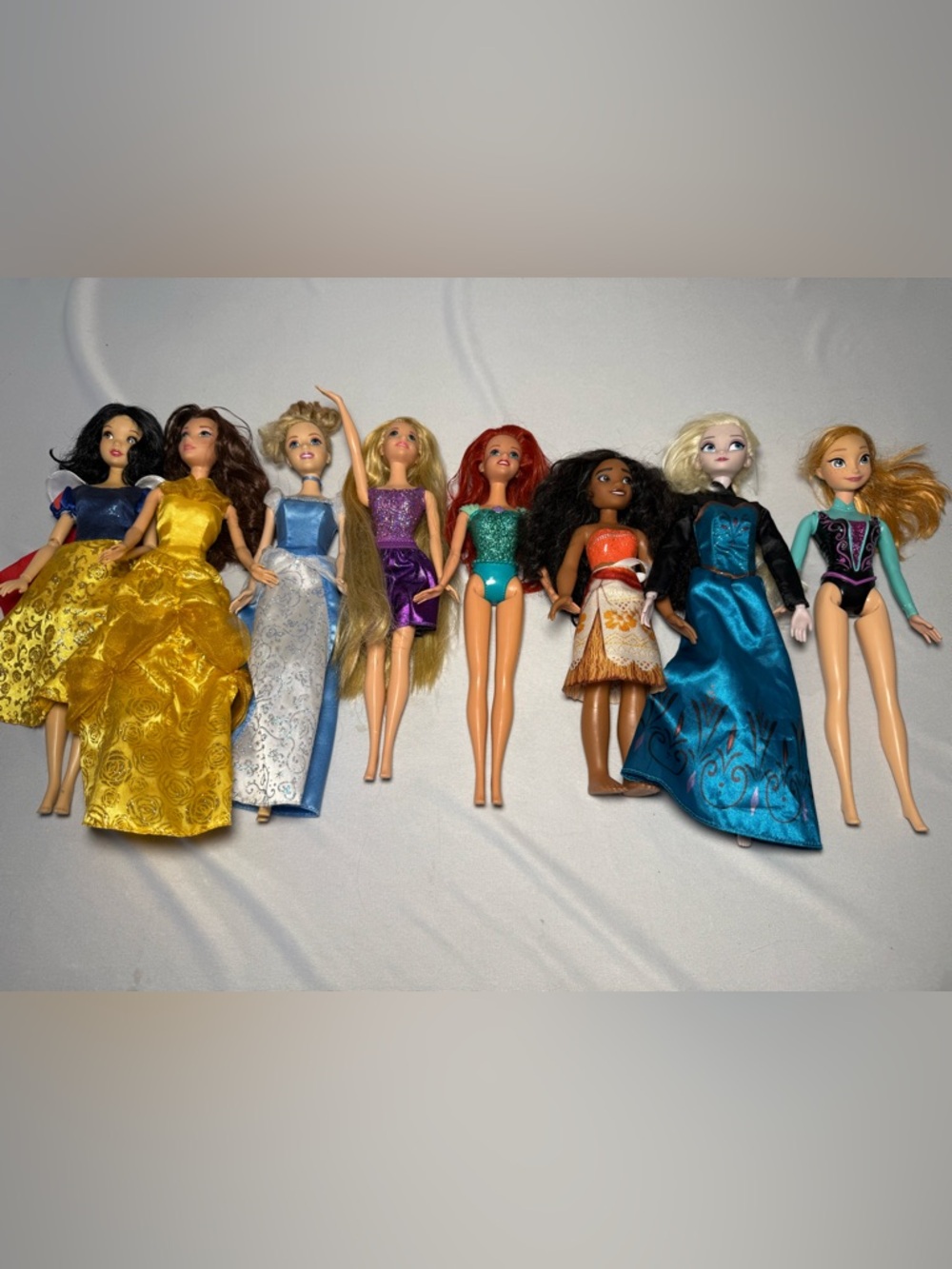 Assorted Disney Barbie Dolls Lot 8 Dolls all representing Disney Princesses